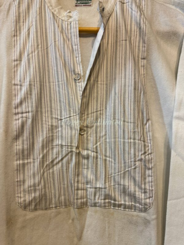 Maco Vintage German Heavyweight Long Sleeve Shirt/Undershirt. Contrast Bib Front 15"/39cm  Neck (Ref Esco39) - Image 10