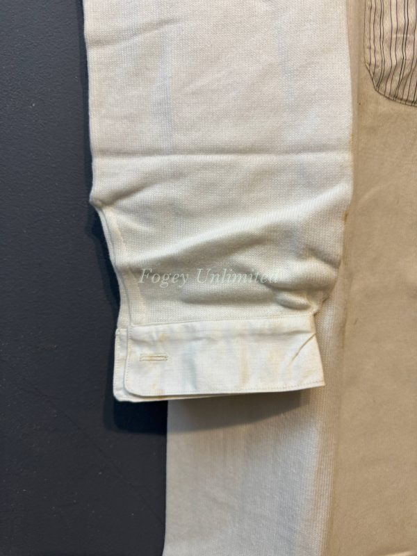 Maco Vintage German Heavyweight Long Sleeve Shirt/Undershirt. Contrast Bib Front 15"/39cm  Neck (Ref Esco39) - Image 7
