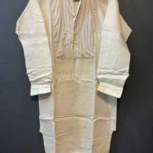 Maco Vintage German Heavyweight Long Sleeve Shirt/Undershirt. Contrast Bib Front 15"/39cm  Neck (Ref Esco39)