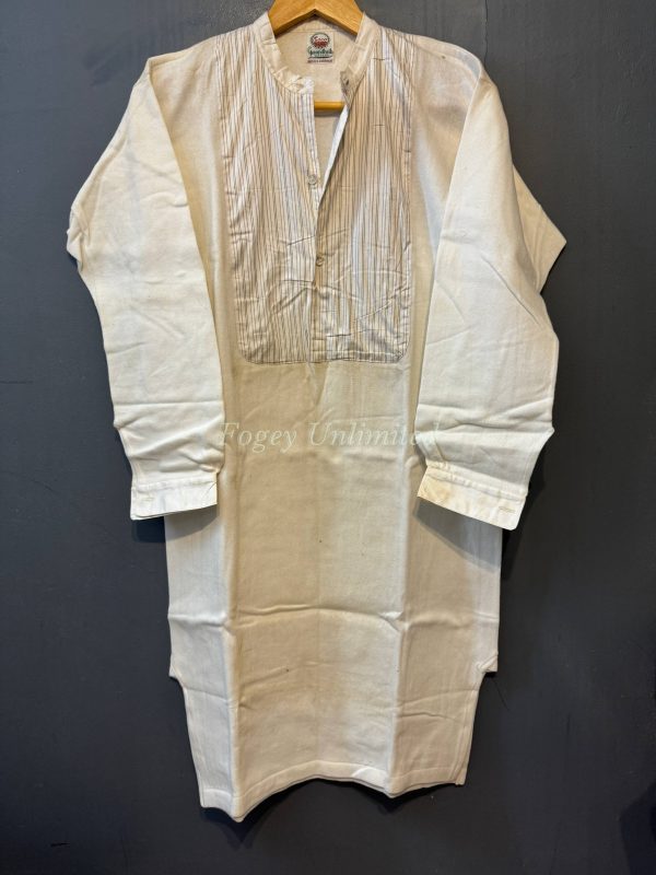 Maco Vintage German Heavyweight Long Sleeve Shirt/Undershirt. Contrast Bib Front 15"/39cm  Neck (Ref Esco39)