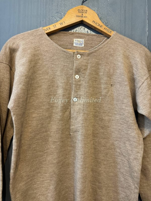 Vintage Morley Wool 3 button Long Sleeve Undershirt. 36" Chest (Ref: Mly36) - Image 3