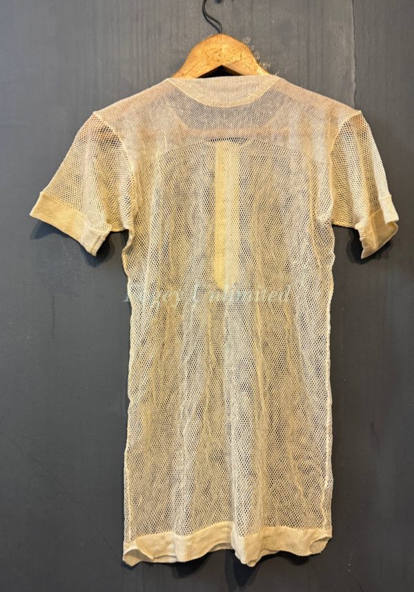 Vintage Cellular Mesh Aertex style 3 Button Front Undershirt SHORT Sleeve Vintage stock 38"/97cm Chest