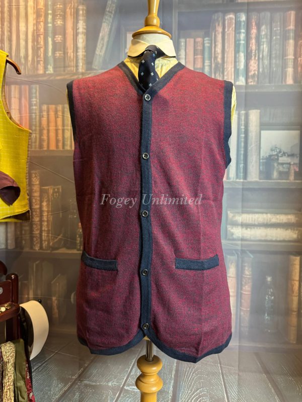 Knitted Wool Sleeveless Cardigan/Vest 38-40" Chest by Samuel Windsor. New