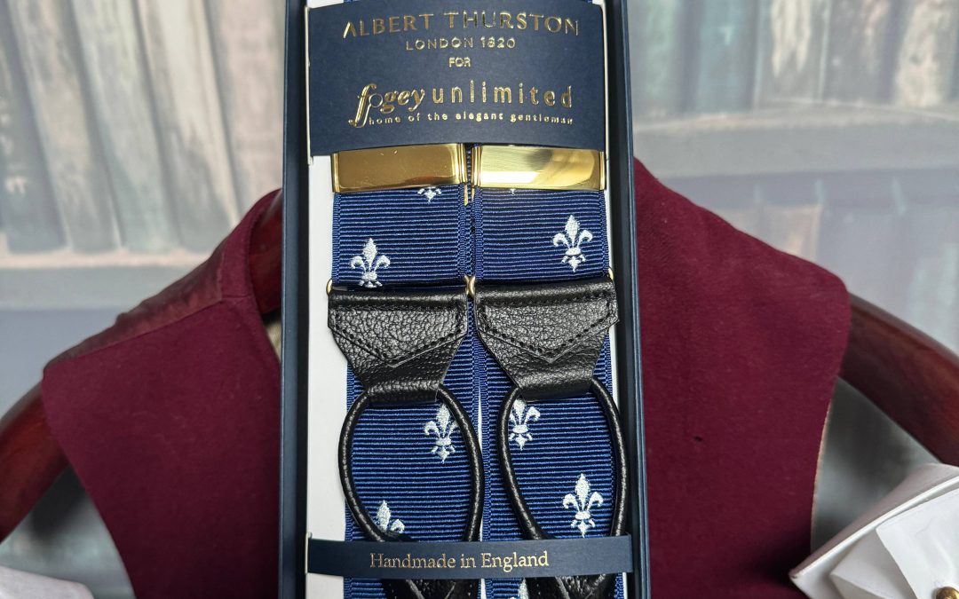 Albert Thurston Barathea Braces/Suspenders. Fleur-de-Lys Pattern