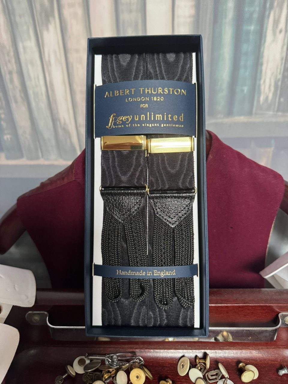 Albert Thurston Moire Barathea Formal Braces/Suspenders. As worn by James  Bond !! - Fogey Unlimited