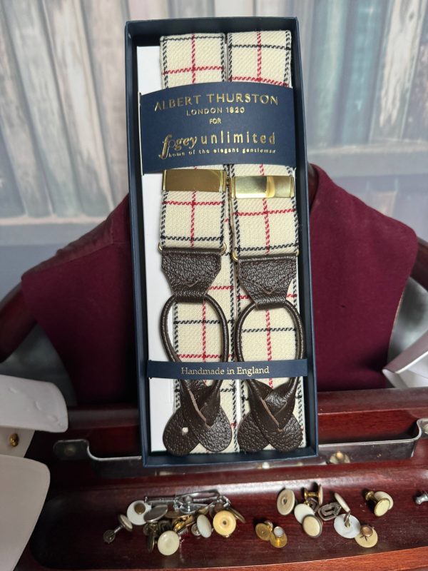 Albert Thurston LIMITED EDITION Tattersall woven Braces in 3 different colours.. LIMITED edition