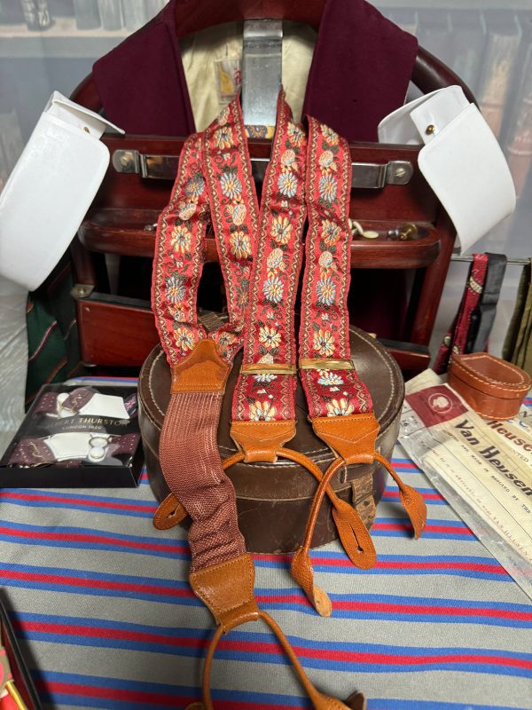 Pre-Loved Albert Thurston Jaquard Ribbon woven Braces/Suspenders. Various Colours. - Image 5