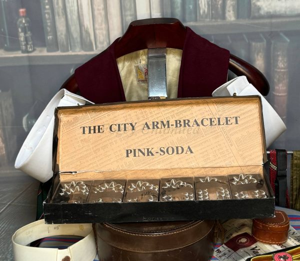 Vintage Metal Shirt Sleeve Armbands /Sleeve Garters Round rope effect Pink Soda Brand - Image 2