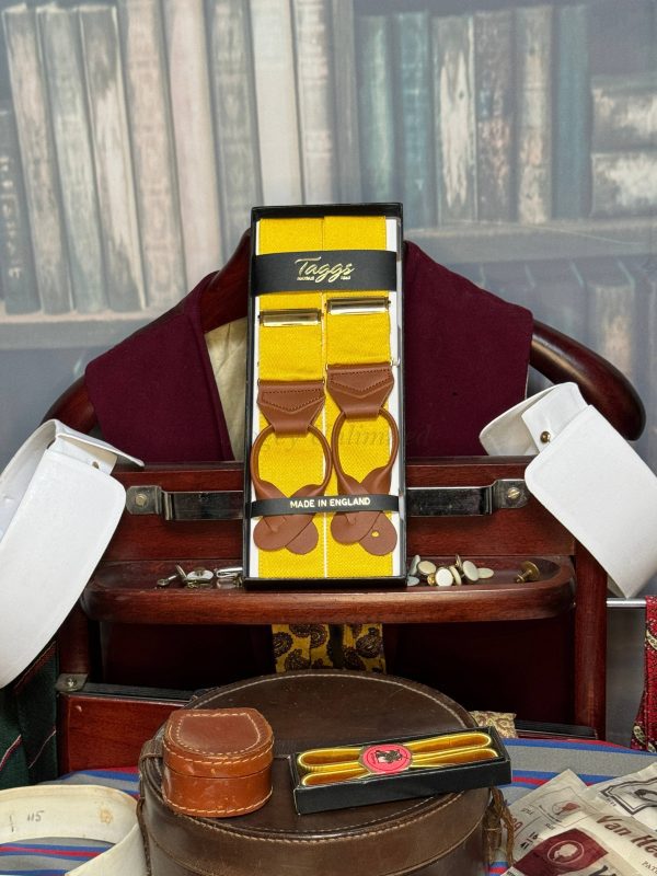 Albert Thurston For Taggs Finest Braces (Suspenders) Barathea Yellow