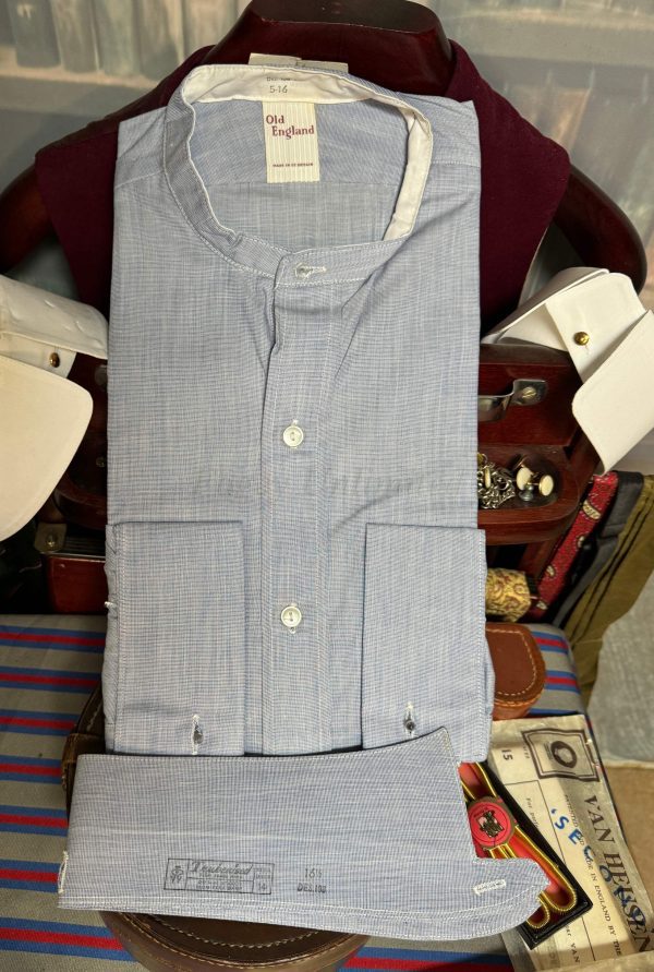Vintage Police Old England Sanforized Collarband Tunic Shirt for your Stiff collar 16 1/2"