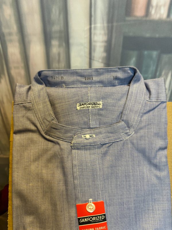 Vintage Reliant Police/RAF  Sanforized Collarband Tunic Shirt for your Stiff collar 17" - Image 2