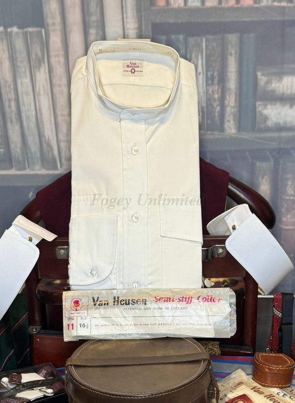 Vintage Police Van Heusen Collarband Tunic Shirt for your Stiff collar 15 1/2"