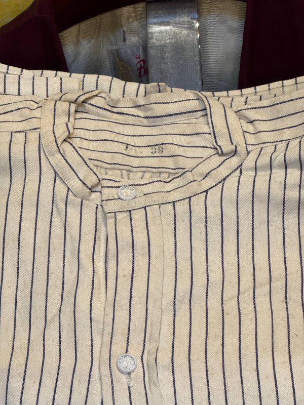 Vintage German Heavyweight Long Sleeve Shirt/Undershirt. Closed Front 15"/39cm  Neck (Ref GBS39) - Image 12
