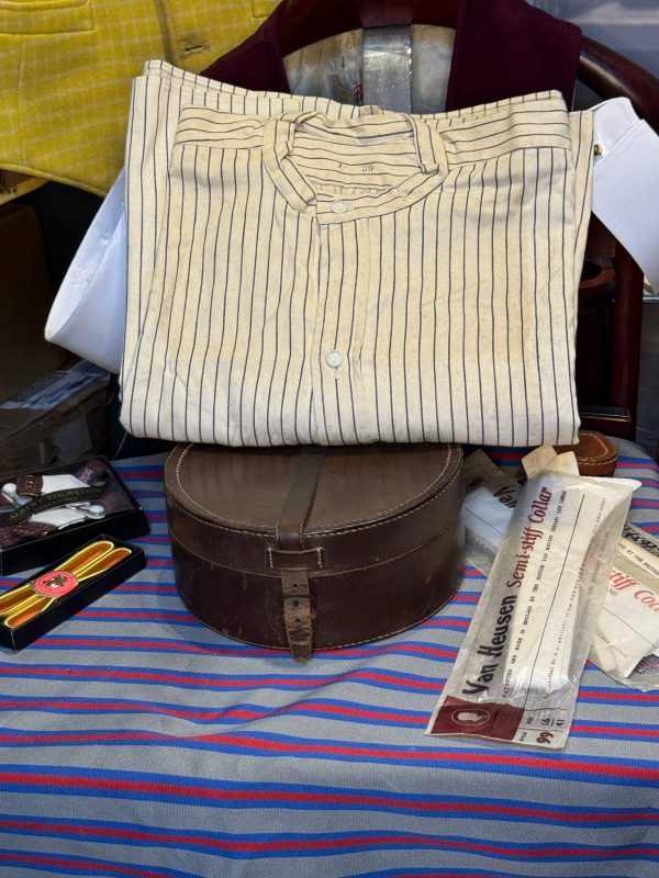 Vintage German Heavyweight Long Sleeve Shirt/Undershirt. Closed Front 15"/39cm  Neck (Ref GBS39) - Image 14
