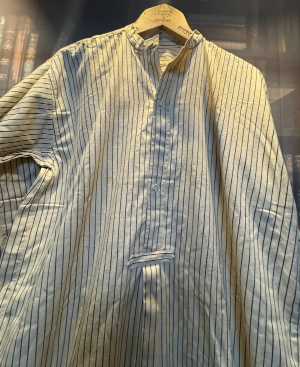Vintage German Heavyweight Long Sleeve Shirt/Undershirt. Closed Front 15"/39cm  Neck (Ref GBS39) - Image 8