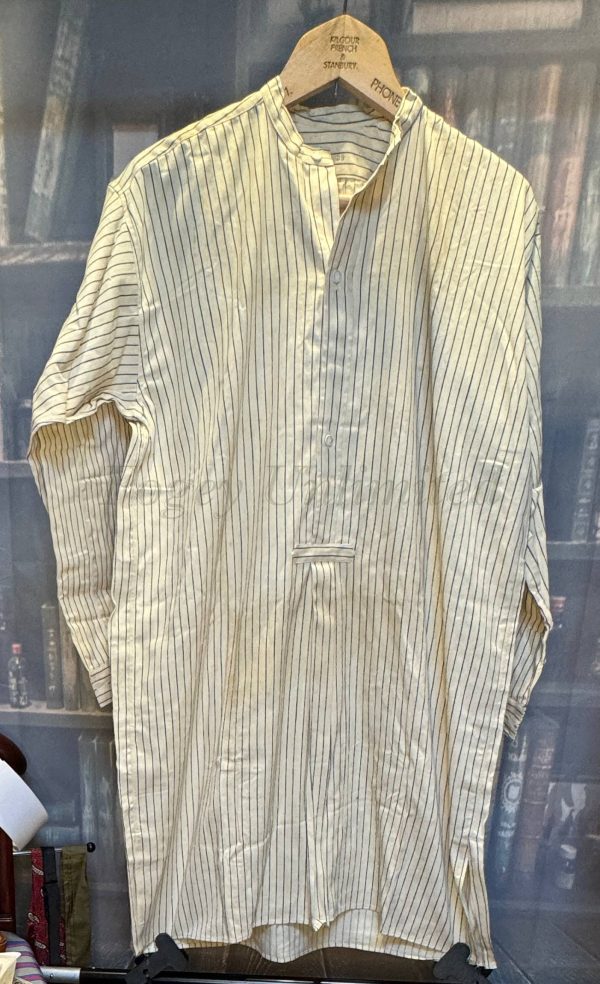 Vintage German Heavyweight Long Sleeve Shirt/Undershirt. Closed Front 15"/39cm  Neck (Ref GBS39)
