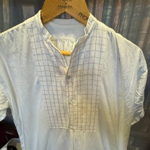 Vintage German Short Sleeve Shirt/Undershirt. Contrast Bib Front 15"/39cm  Neck (Ref CBG39)