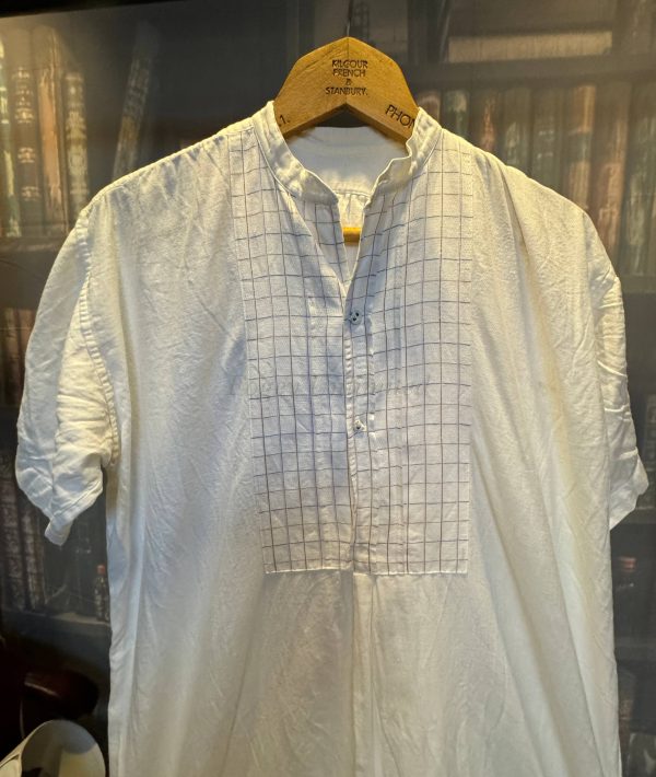 Vintage German Short Sleeve Shirt/Undershirt. Contrast Bib Front 15"/39cm  Neck (Ref CBG39) - Image 3