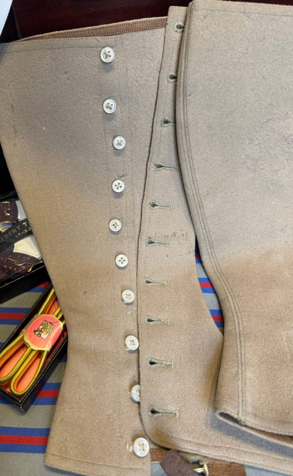 Vintage Grey Long 10 button Felt Spatterdashes (Spats). Medium - Image 4