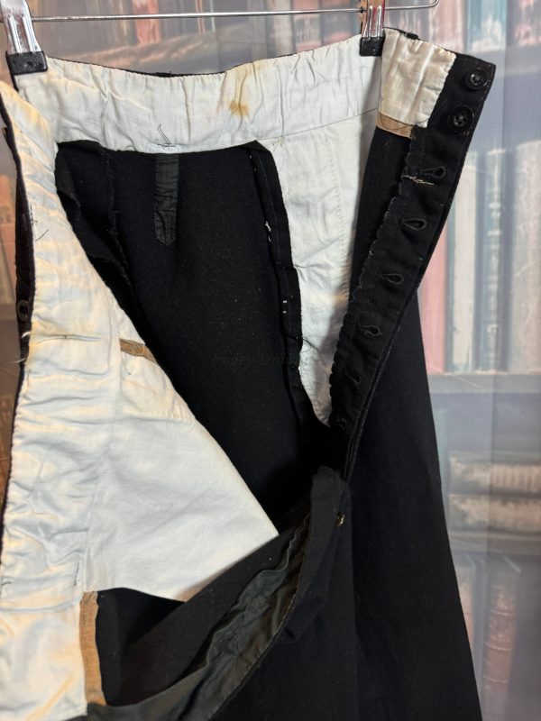Vintage Bespoke Formal Trousers Black heavyweight   29"/74cm waist Leg: 27"/68cm  (Ref: SAT29) - Image 8