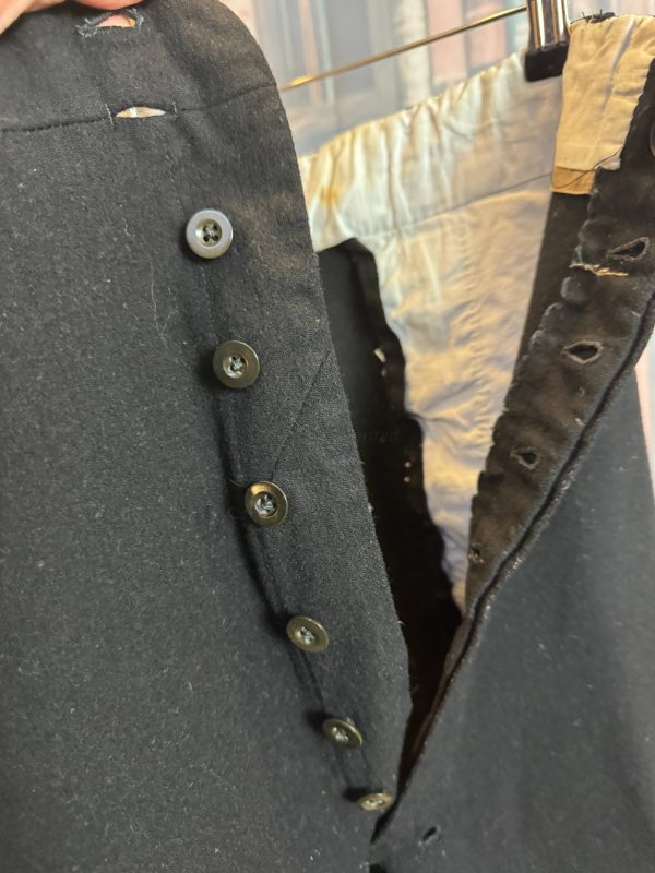 Vintage Bespoke Formal Trousers Black heavyweight   29"/74cm waist Leg: 27"/68cm  (Ref: SAT29) - Image 7