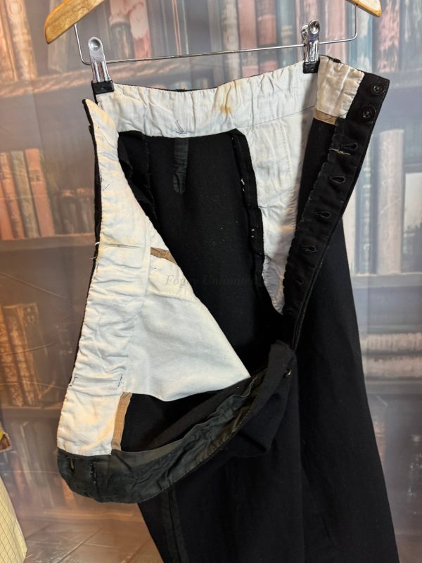 Vintage Bespoke Formal Trousers Black heavyweight   29"/74cm waist Leg: 27"/68cm  (Ref: SAT29) - Image 5