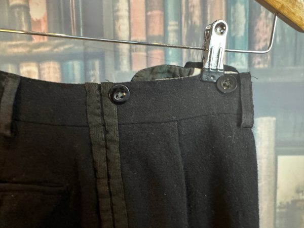Vintage Bespoke Formal Trousers Black heavyweight   29"/74cm waist Leg: 27"/68cm  (Ref: SAT29) - Image 4