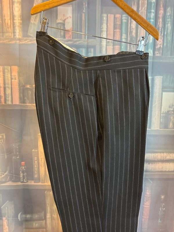 Amazing 1928 Vintage Bespoke Formal Morning Trousers dark Stripe  32"/81cm waist 33"/84cm Leg (Ref: VRT28) - Image 4