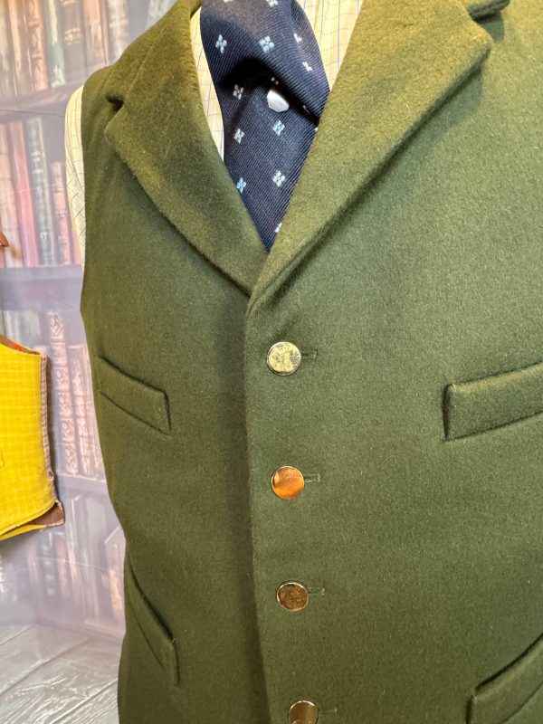 CORDINGS of Piccadilly Dark Green Wool Doeskin Waistcoat/Vest 40"/102cm Gilt buttons, Lapels - Image 6