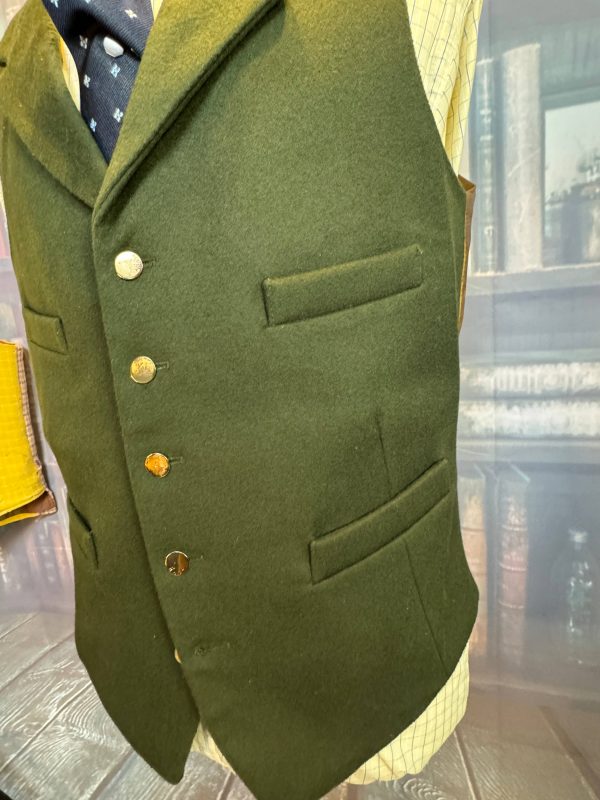 CORDINGS of Piccadilly Dark Green Wool Doeskin Waistcoat/Vest 40"/102cm Gilt buttons, Lapels - Image 7