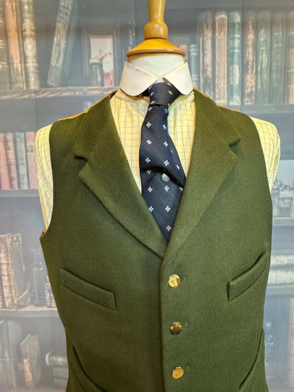 CORDINGS of Piccadilly Dark Green Wool Doeskin Waistcoat/Vest 40"/102cm Gilt buttons, Lapels - Image 8