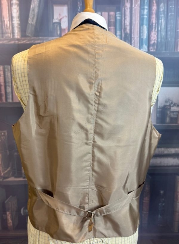 Vintage Dunn & Co Tattersall Wool Doeskin Waistcoat/Vest 44"/112cm Chest (Ref: Dunn44) - Image 4
