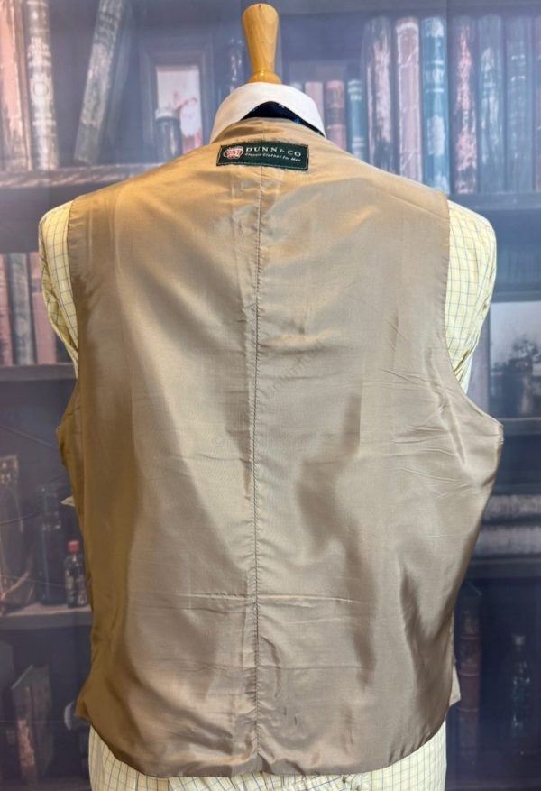 Vintage Dunn & Co Tattersall Wool Doeskin Waistcoat/Vest 44"/112cm Chest (Ref: Dunn44) - Image 2