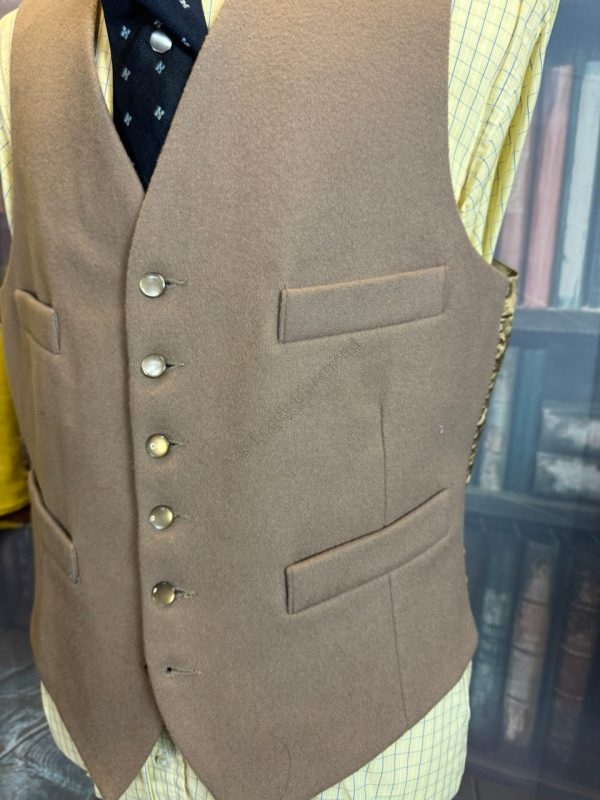 GURTEEN ESQUIRE Wool Doeskin Waistcoat/Vest. Fawn 40"/102cm Chest. GTNF40)