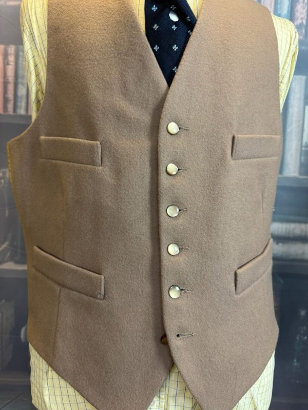 GURTEEN ESQUIRE Wool Doeskin Waistcoat/Vest. Fawn 40"/102cm Chest. GTNF40) - Image 6