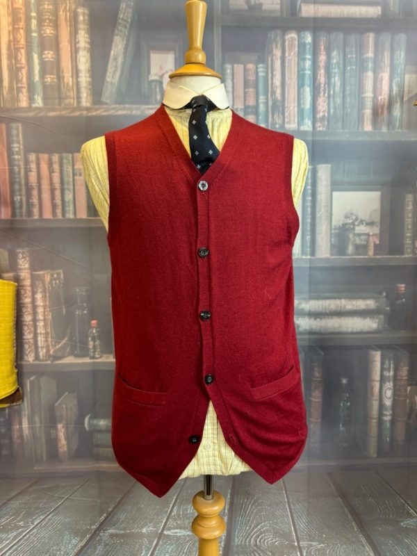 William Hunt Fine Knitted Wool Sleeveless Waistcoat/Cardigan/Vest 40" Chest (Ref:WH40)