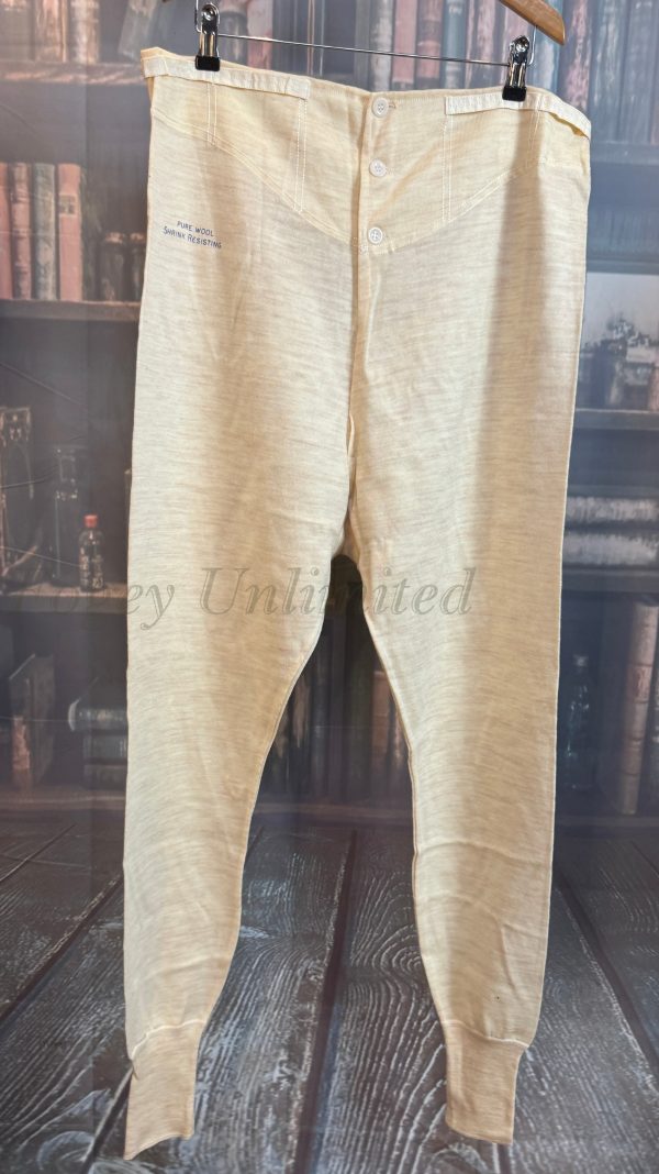 Vintage NOS Guardian Heavyweight  WOOL Long Johns Brace Tapes, Yoke front 40" waist (GD40W)