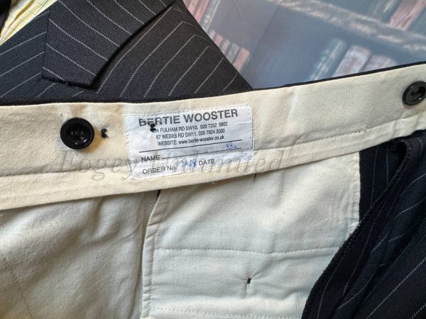 Vintage Bertie Wooster Double Breasted Chalk stripe 2 piece Suit Chest 43"/109cm. Waist 34"/87cm waist (Ref:BW43) - Image 16