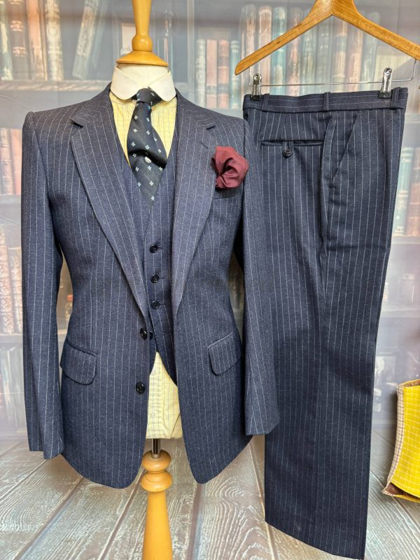 Lovely Burtons Vintage Pinstripe 3 piece Suit Chest 38"/95cm. Waist 31"/79cm waist (Ref:PS3P) - Image 2