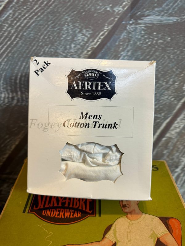 Vintage Old Store Stock Combed Cotton Trunks Underpants. Aertex Trunks 40-42" waist: 2 pack