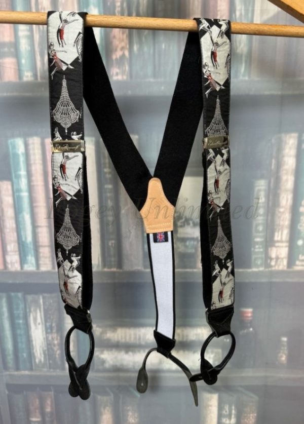 Pre-Loved Albert Thurston Jaquard Ribbon woven Braces/Suspenders. Various Colours. - Image 10