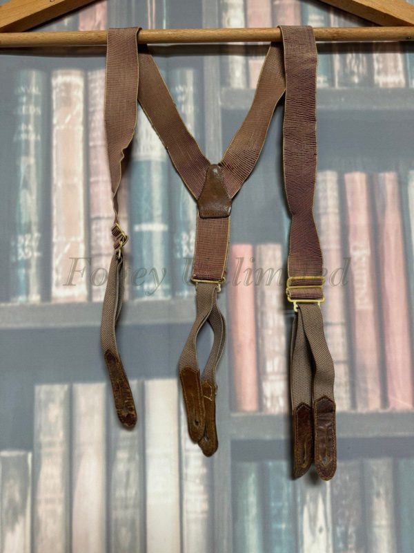 Rare Vintage Elastic and material Trouser Braces (Suspenders) French style and very unusual