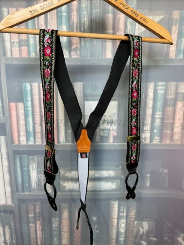 Pre-Loved Albert Thurston Jaquard Ribbon woven Braces/Suspenders. Various Colours. - Image 9