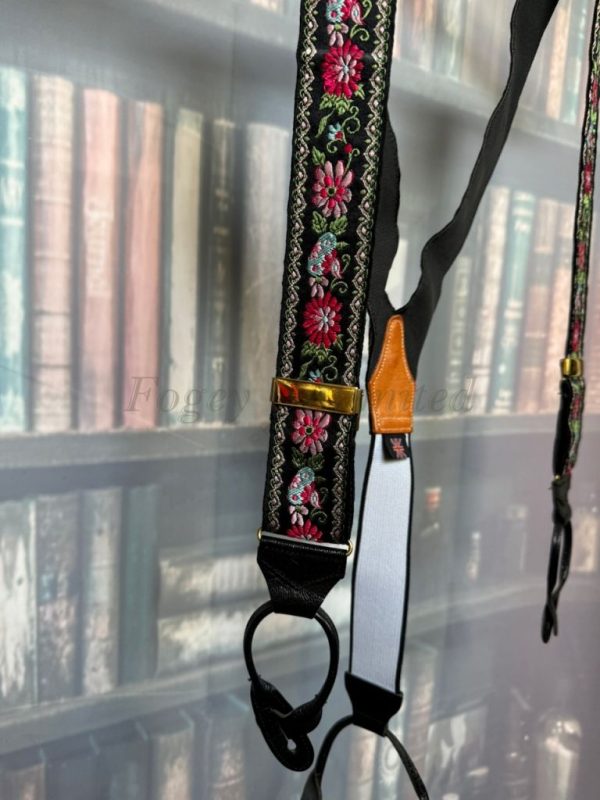 Pre-Loved Albert Thurston Jaquard Ribbon woven Braces/Suspenders. Various Colours. - Image 8