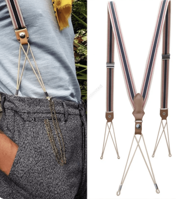 Vintage Style Elastic Braces/Suspenders with Loop Style ends. NEW Stock
