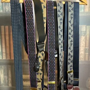 Vintage Old store Stock Button on Braces/Suspenders. Various Styles and Colours. (Ref:DR2W)
