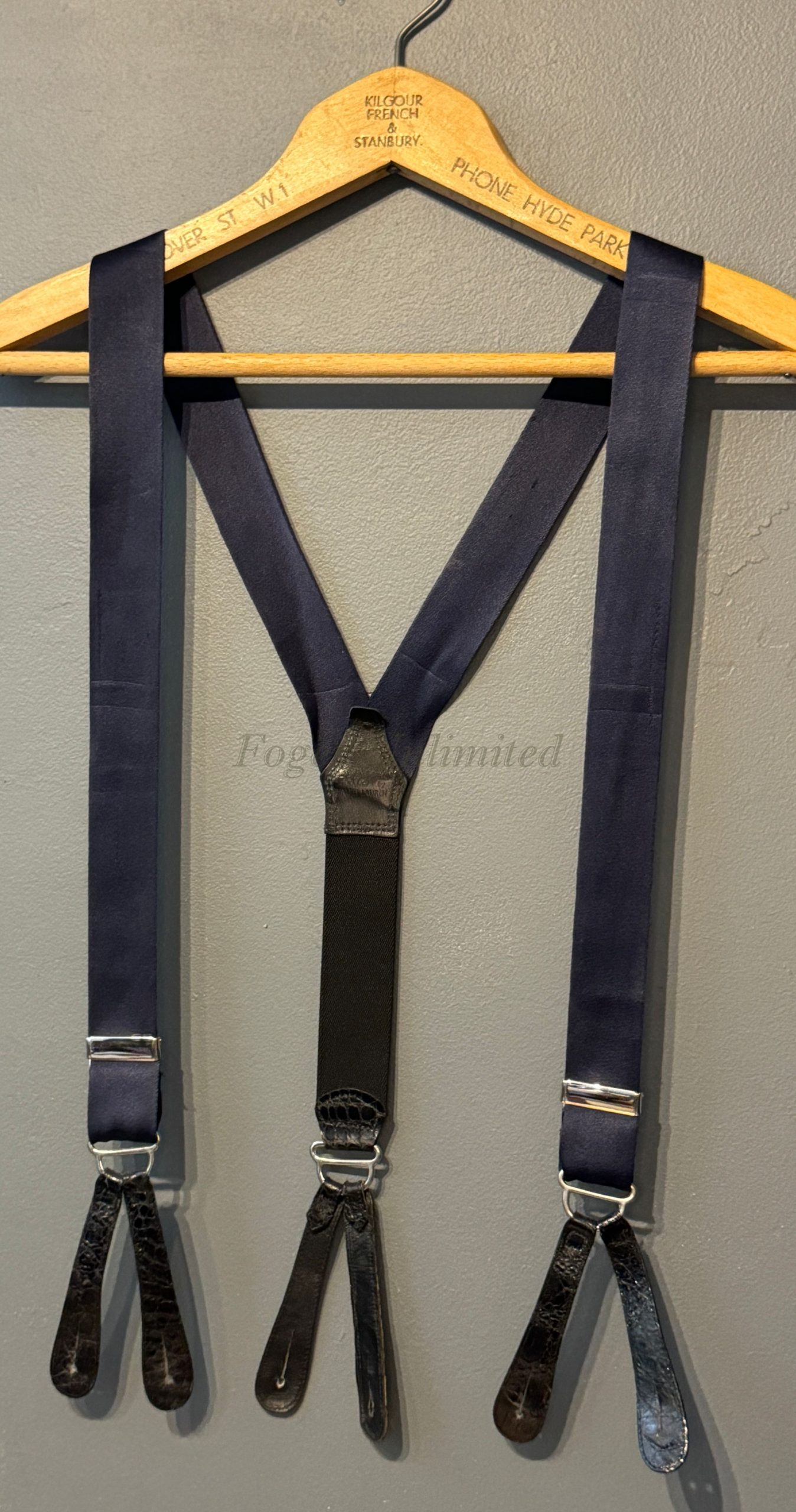 Pre Loved Braces. Polo by Ralph Lauren Navy Barathea Braces Suspenders Ref PLNV Fogey Unlimited