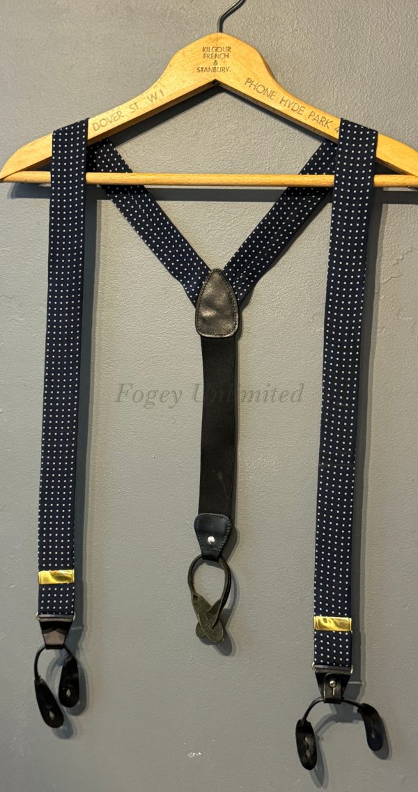 Vintage Old store Stock Button on Braces/Suspenders. Various Styles and Colours. (Ref:DR2W) - Image 4