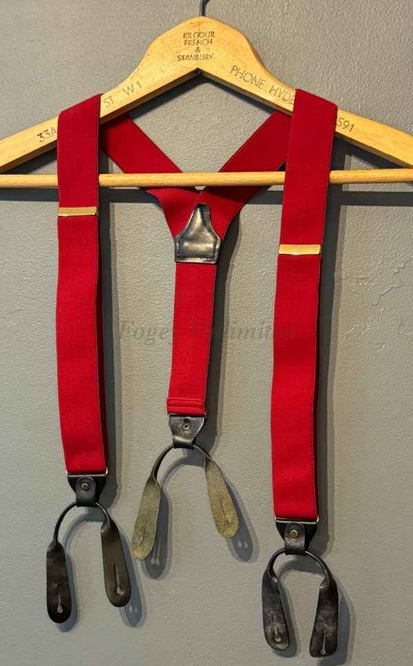 Vintage Old store Stock Button on Braces/Suspenders. Various Styles and Colours. (Ref:DR2W) - Image 2