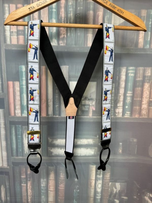 Pre-Loved Albert Thurston Jaquard Ribbon woven Braces/Suspenders. Various Colours. - Image 6